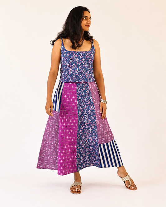 Nila Skirt - patchwork ikkat