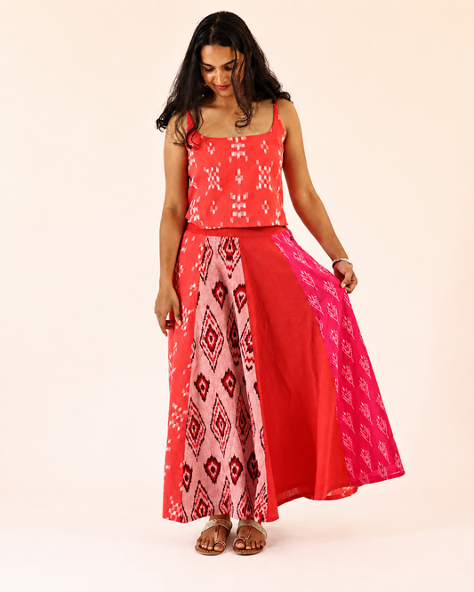 Halfmoon Skirt - pink red multicoloured