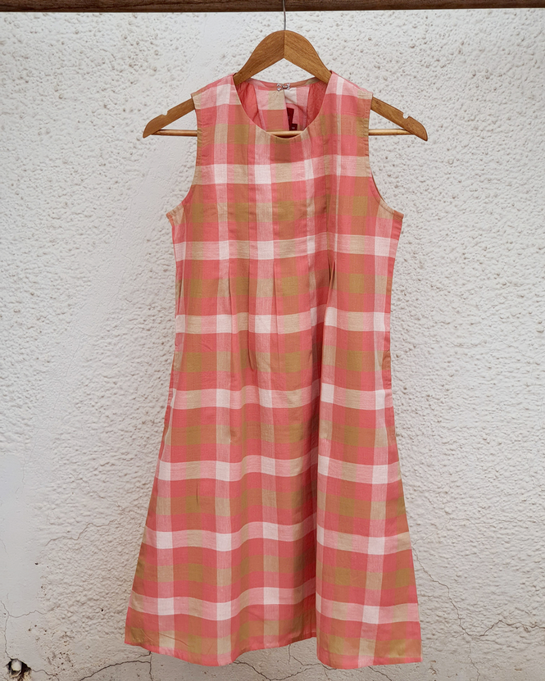 Kalyani Dress - Peach checks