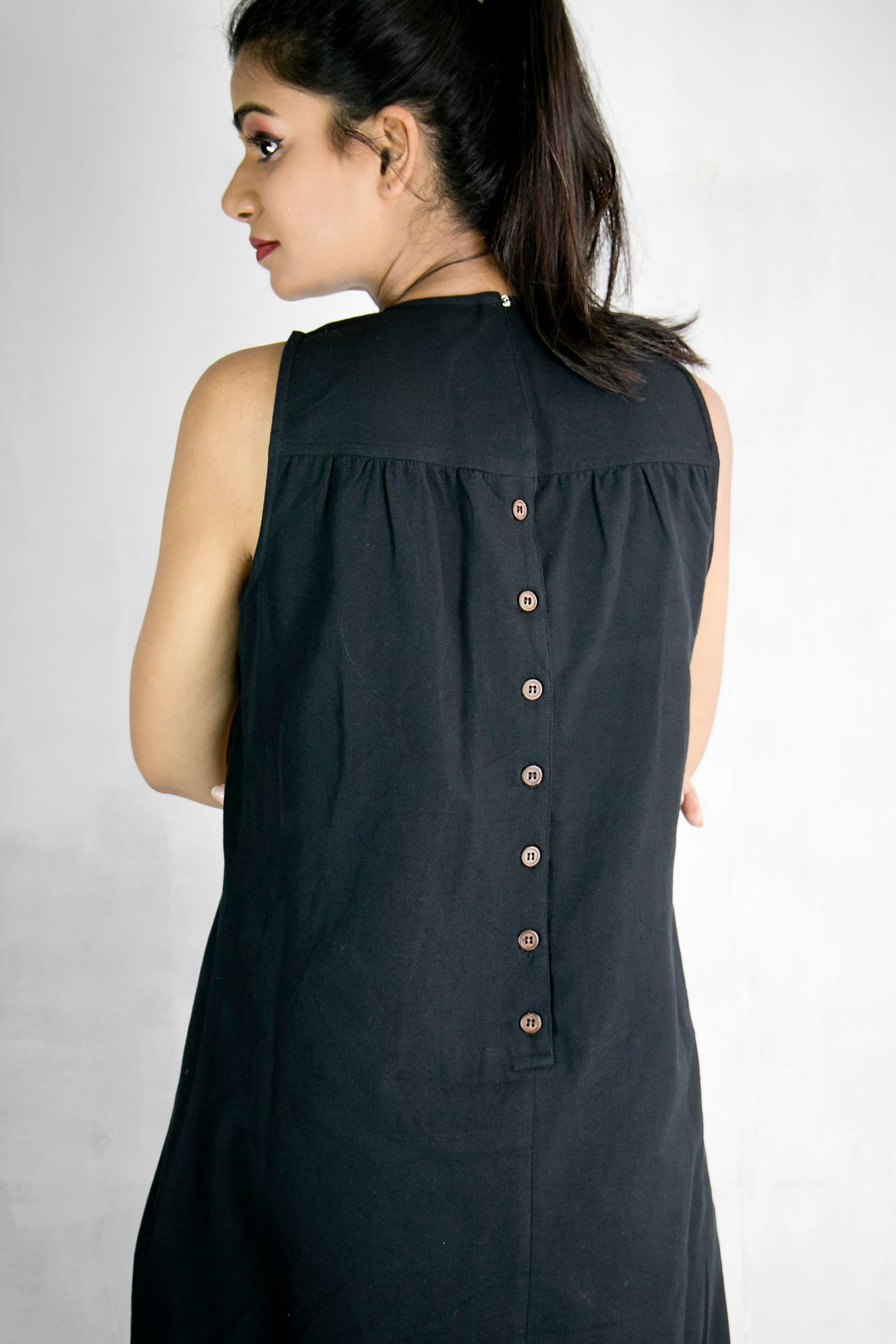Kalyani Dress - Black Cotton