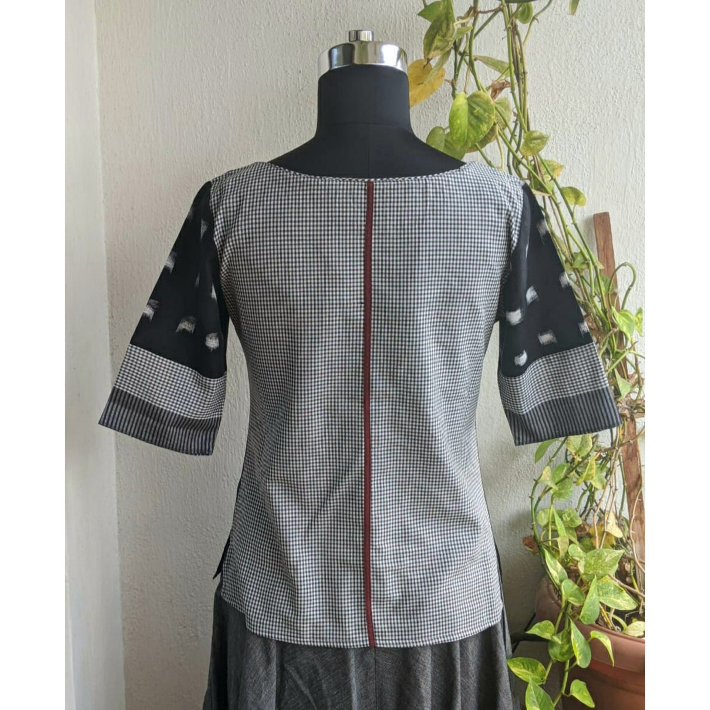 Antara Top - Black white cotton