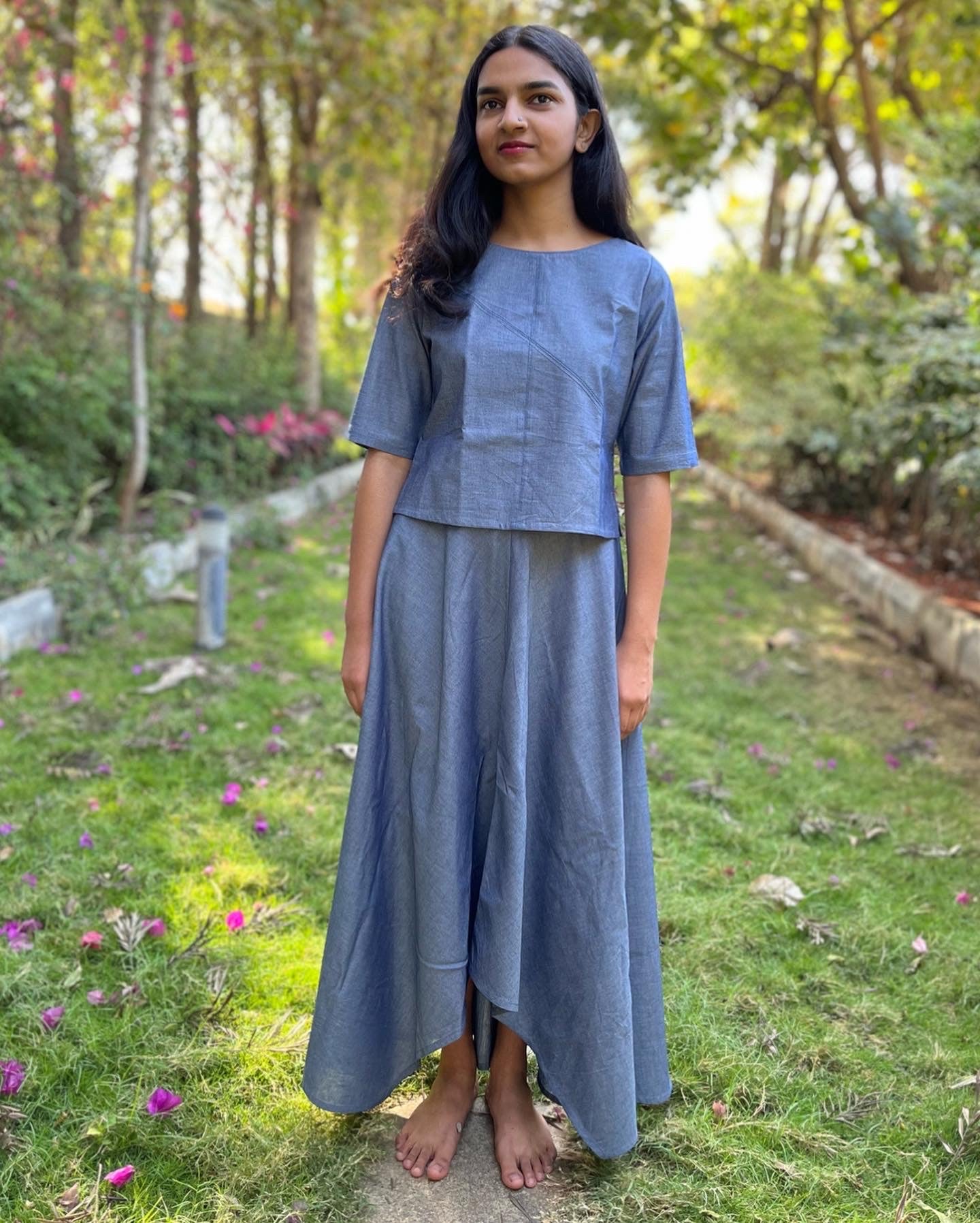 Adhira Skirt - Greyish Blue
