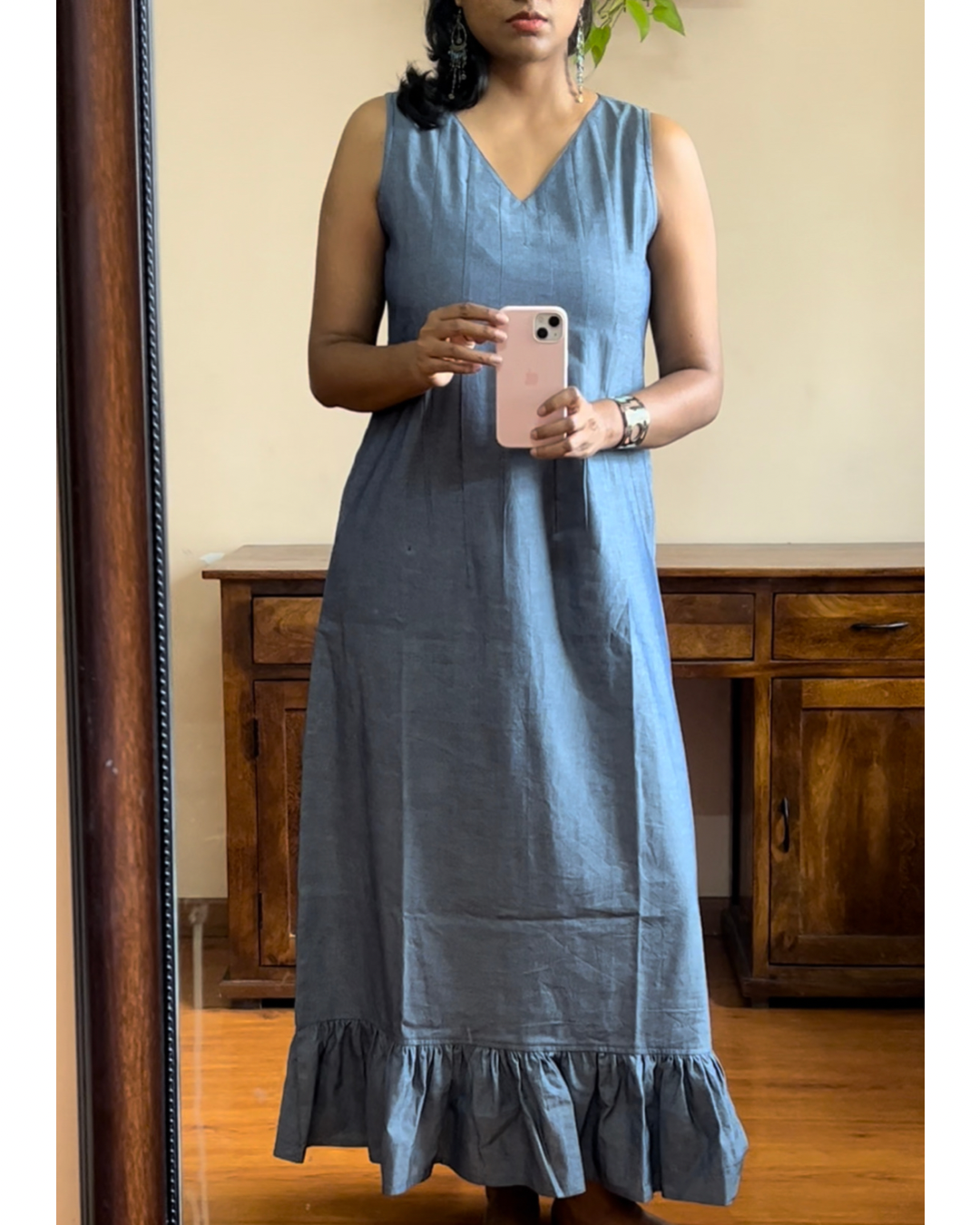 Ruhi Dress - Blue Grey Cotton