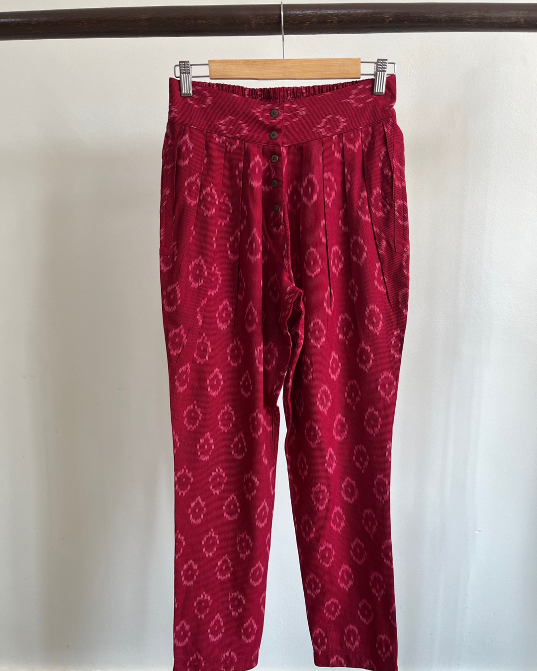 Pinwheel Pants -  Red Ikat