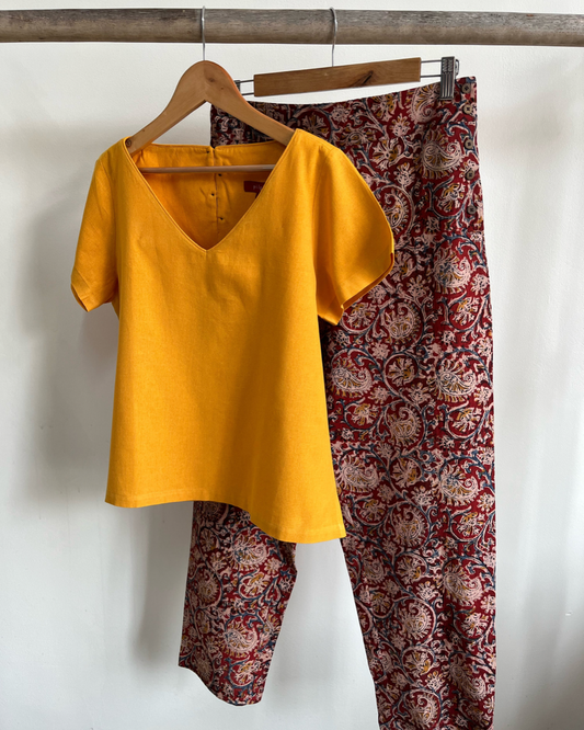 Maya Top - Yellow Cotton