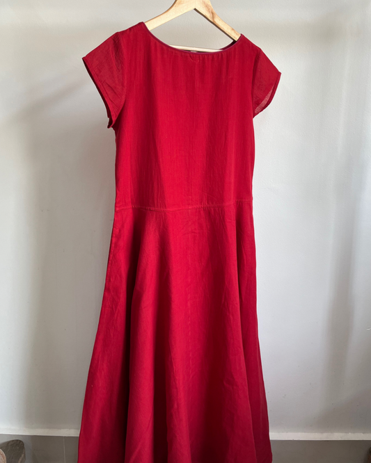 Varada Dress - Red Cotton