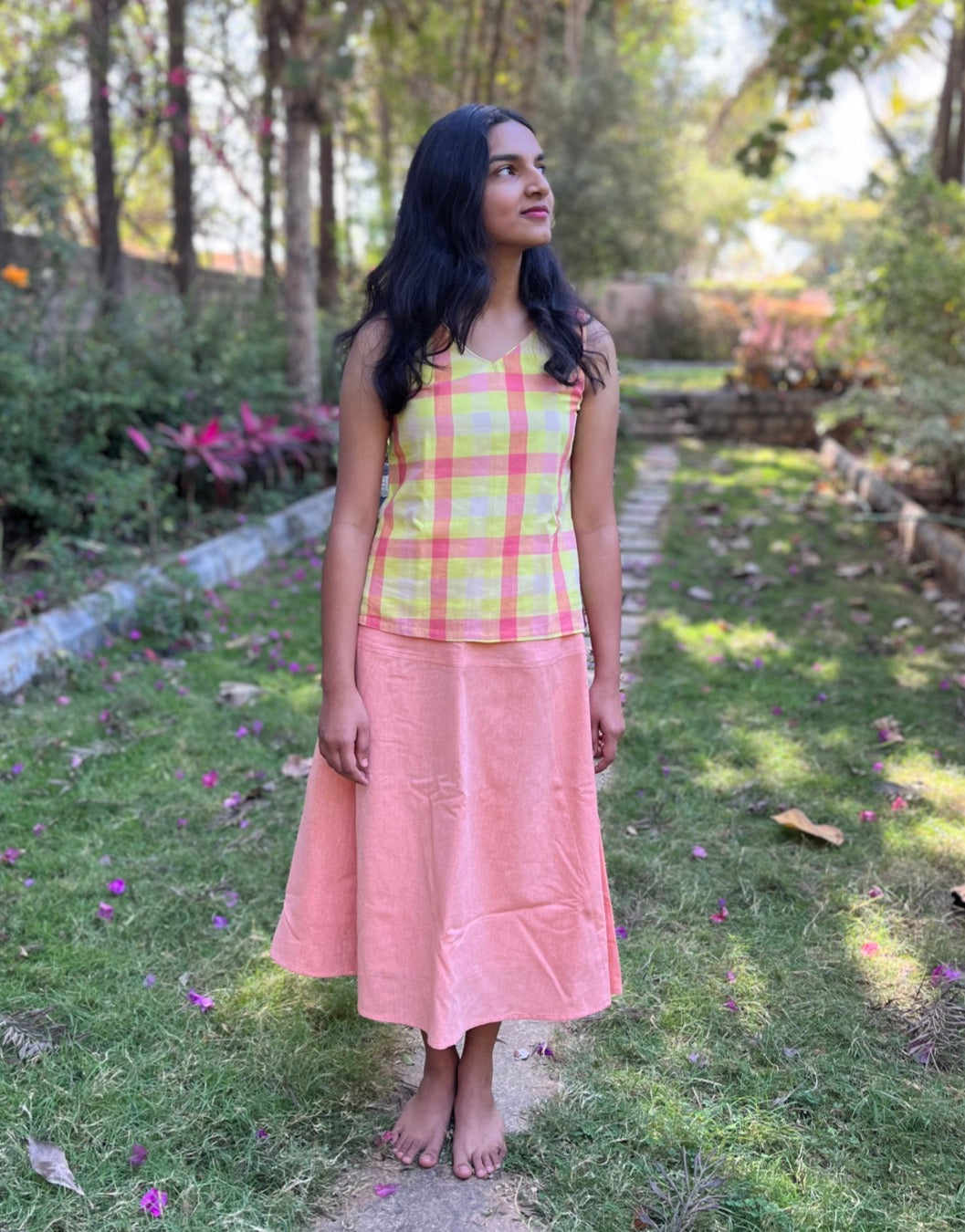 Moonbeam Skirt - Peach Cotton