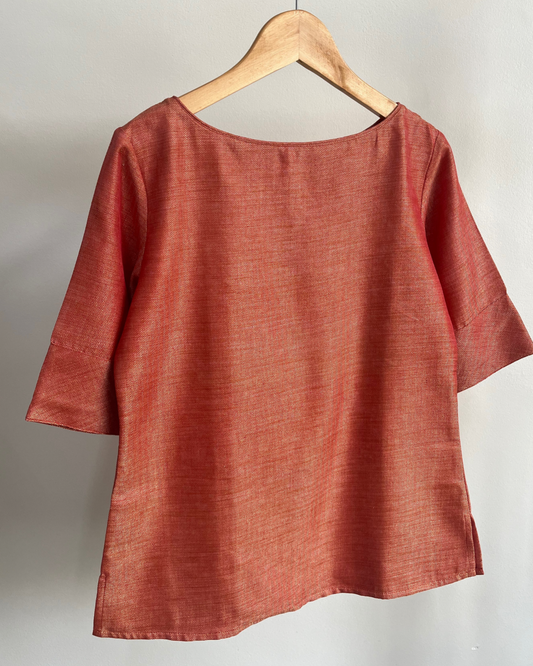 Uttara - Orange Herringbone