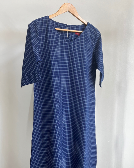 Zoya Kurta -  Indigo Checks