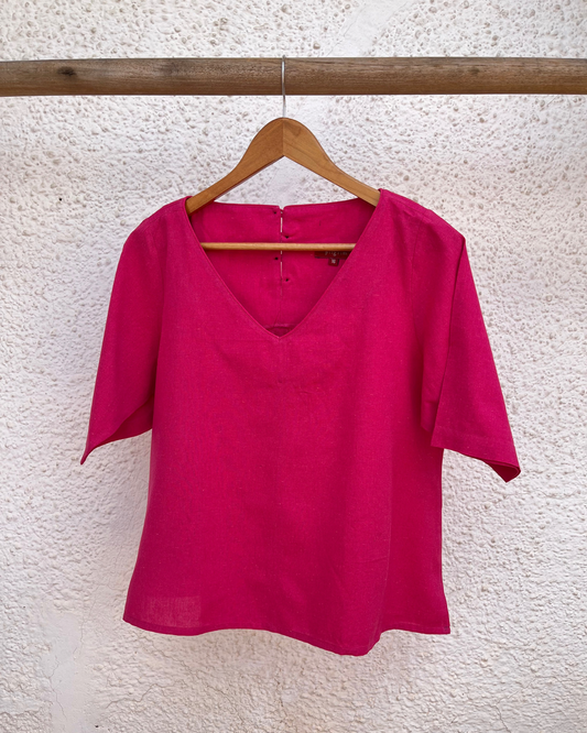 Maya Top - Pink Cotton