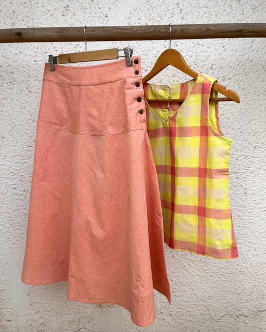 Moonbeam Skirt - Peach Cotton