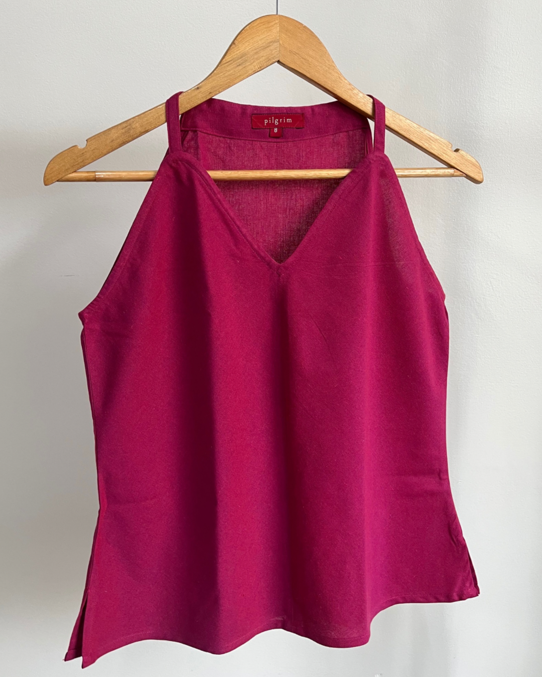 Swing Halter Top - Dark Pink Cotton